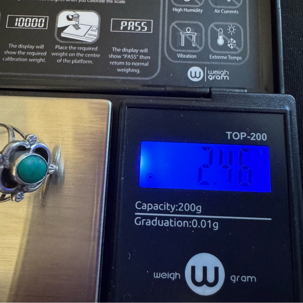 Handcrafted Sterling Malachite Ring - image 8